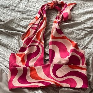 Zara halter multicolor top